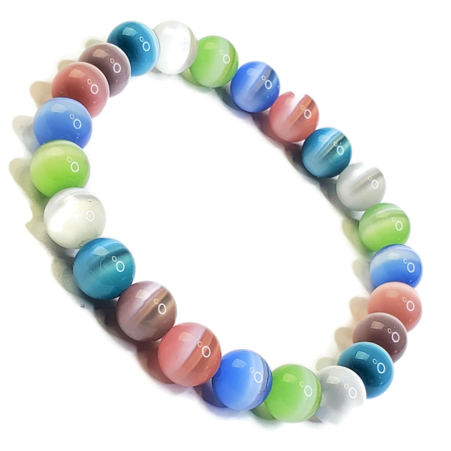 Cats Eye Beaded Bracelet Stretch Bracelet Beaded Jewelry