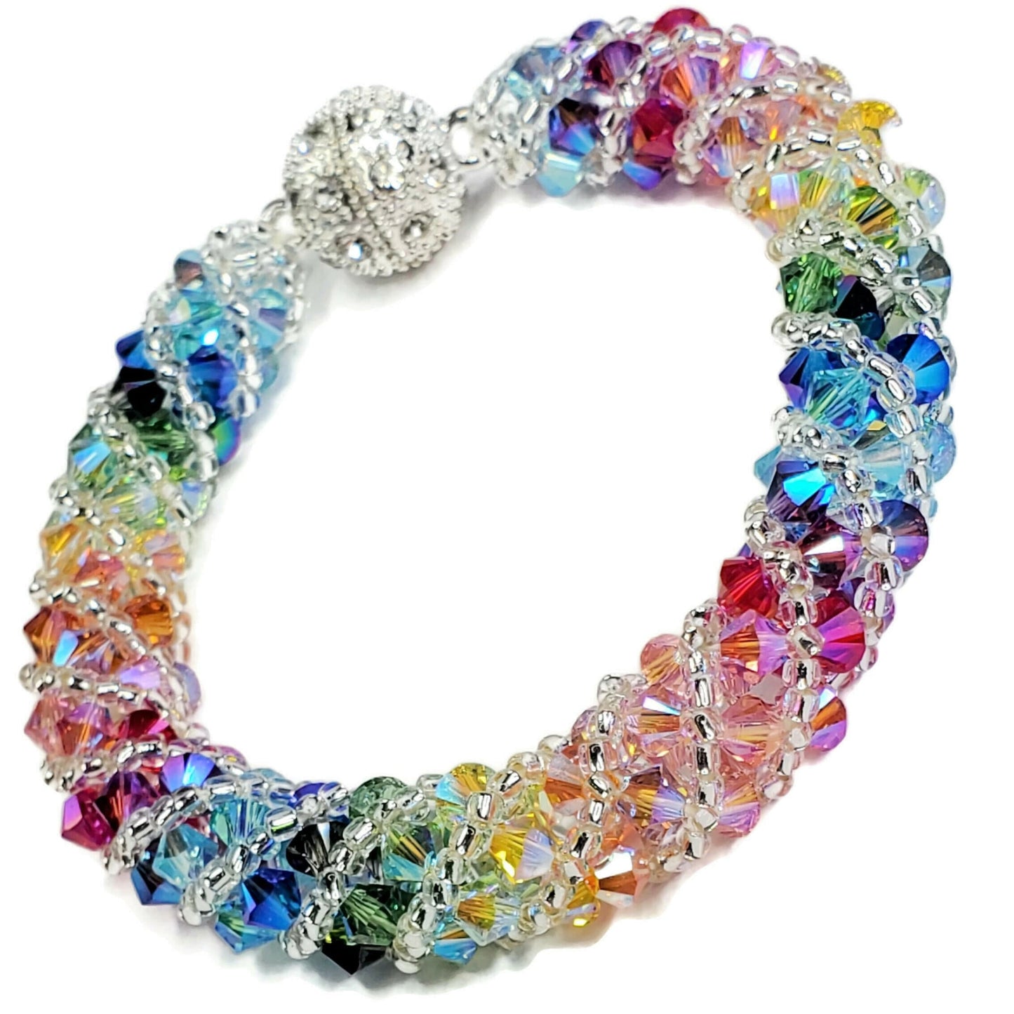 Multi Color Bracelet Refill Kit, DIY Preciosa Crystal Refill Bracelet Kit 4mm Bicones, Handmade Jewelry, Statement Bracelet, Beading Kits