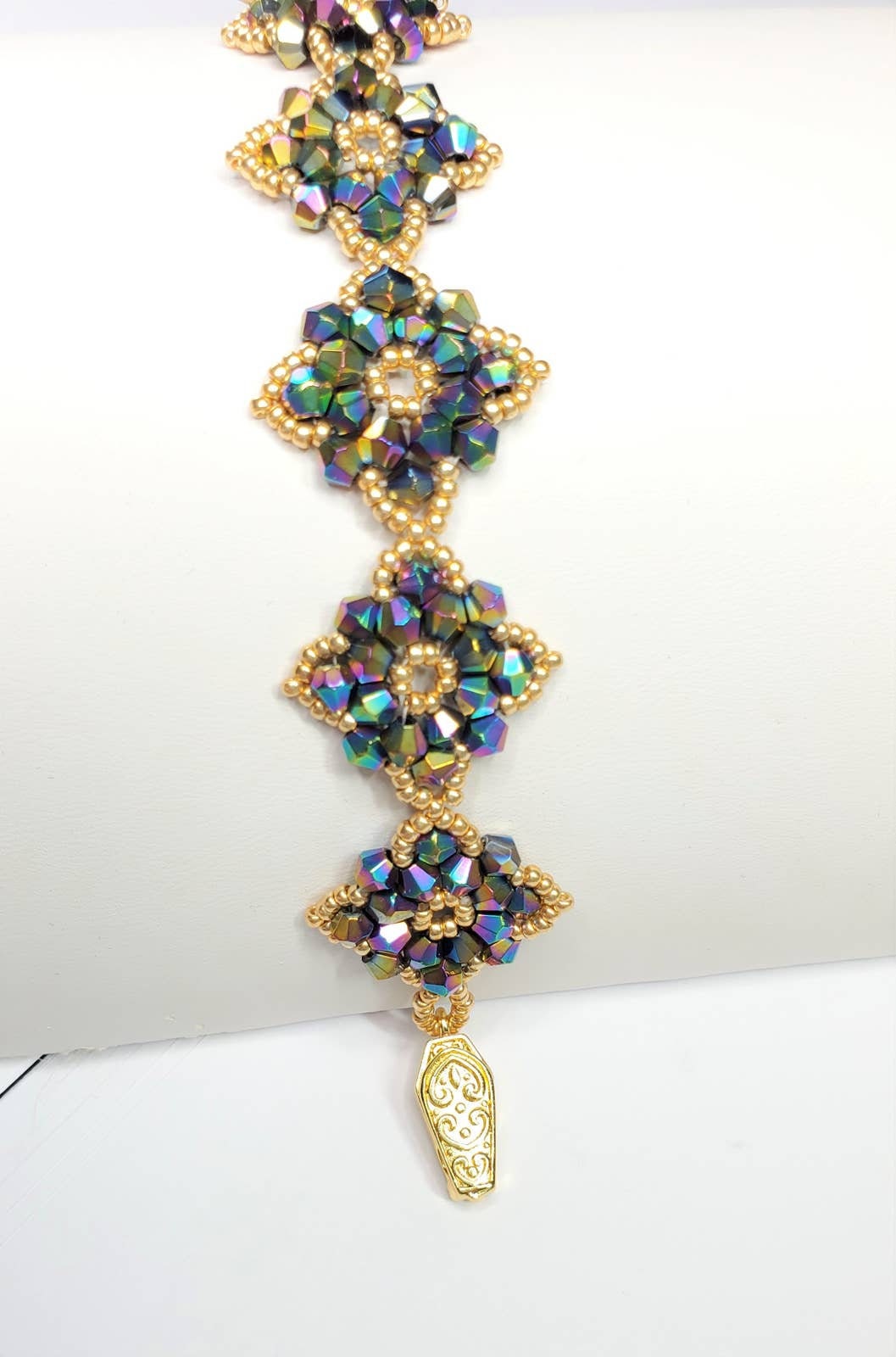 Multi Color Flower Crystal Beaded Bracelet