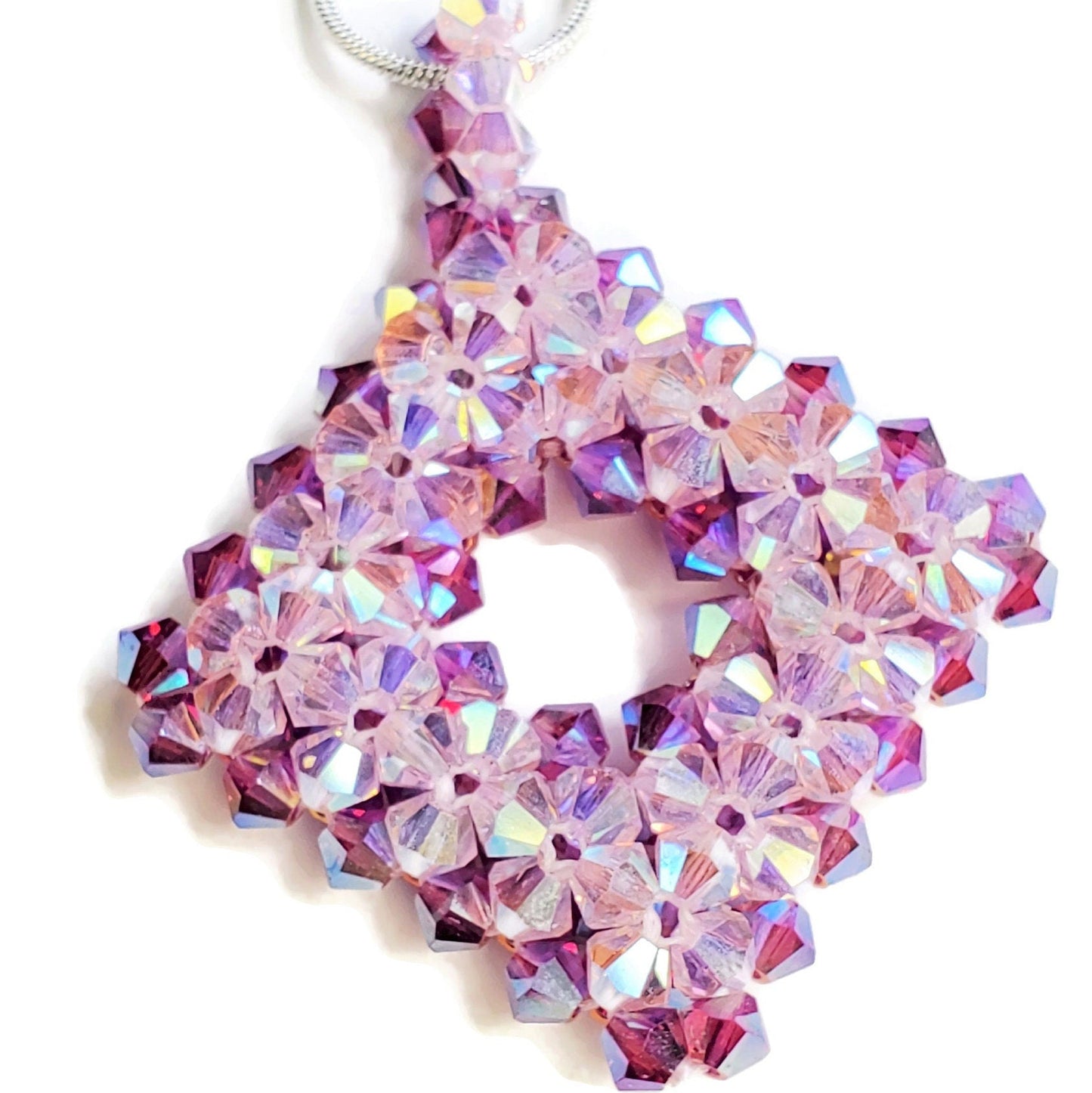 Crystal Elegance Reversible Handcrafted Necklace with Preciosa Crystals Reversible Crystal Hand Beaded Necklace Preciosa Crystal Necklace