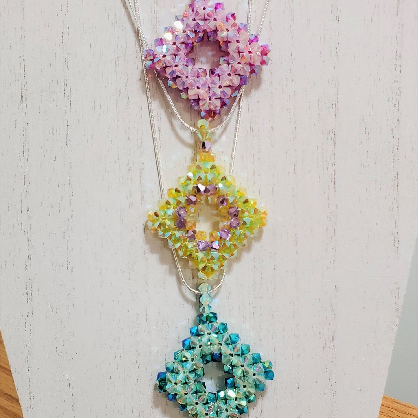 Crystal Elegance Reversible Handcrafted Necklace with Preciosa Crystals Reversible Crystal Hand Beaded Necklace Preciosa Crystal Necklace