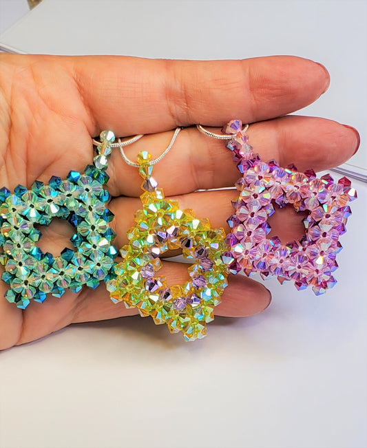 Crystal Elegance Reversible Handcrafted Necklace with Preciosa Crystals Reversible Crystal Hand Beaded Necklace Preciosa Crystal Necklace