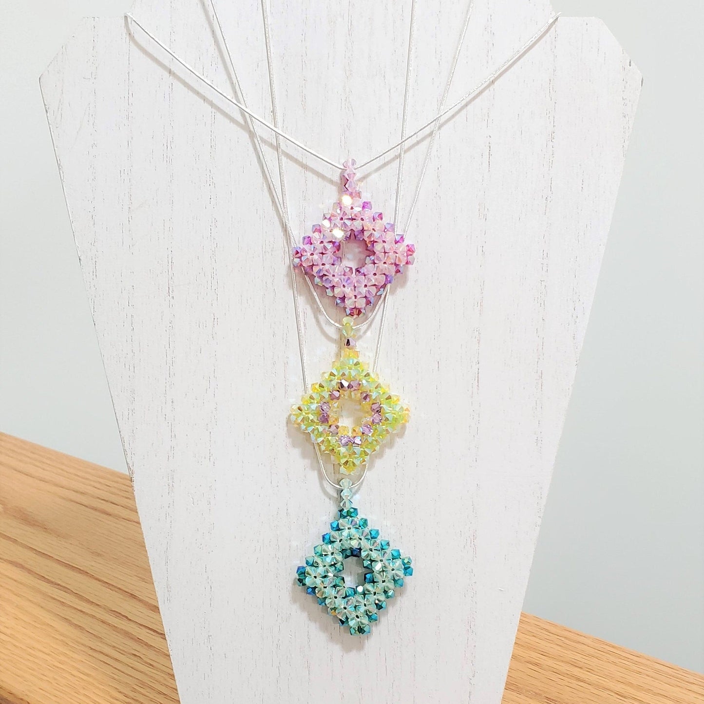 Crystal Elegance Reversible Handcrafted Necklace with Preciosa Crystals Reversible Crystal Hand Beaded Necklace Preciosa Crystal Necklace