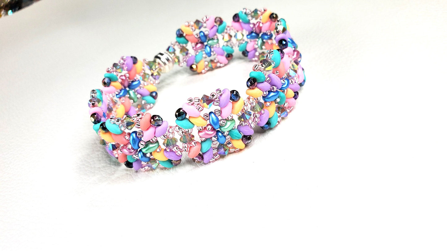 Pastel Colors Beaded Bracelet Handmade Spring Bracelet
