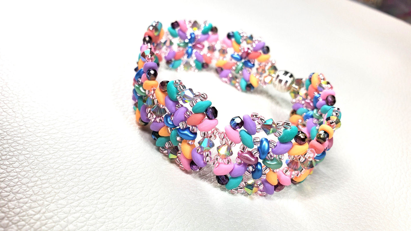 Pastel Colors Beaded Bracelet Handmade Spring Bracelet