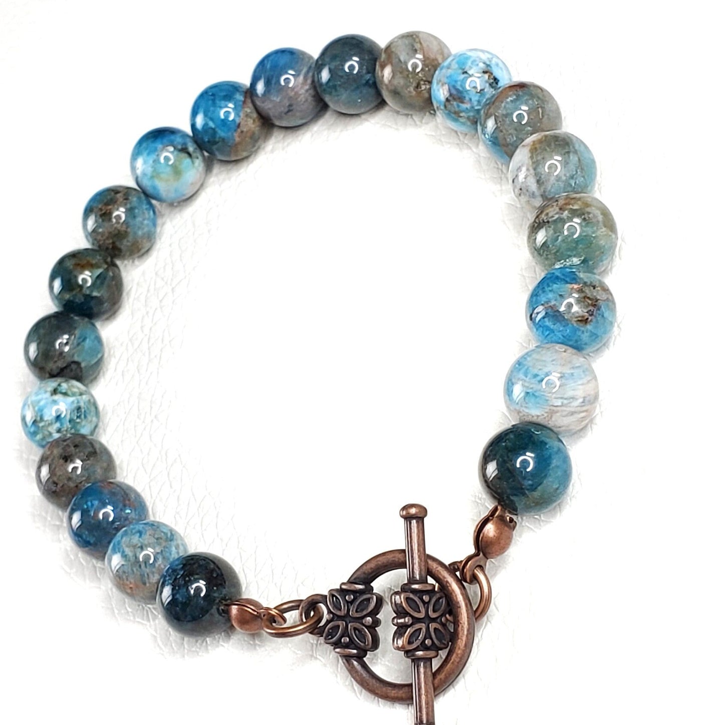 Natural Apatite Bracelet Apatite Wire Bracelet Blue Apatite Bracelet