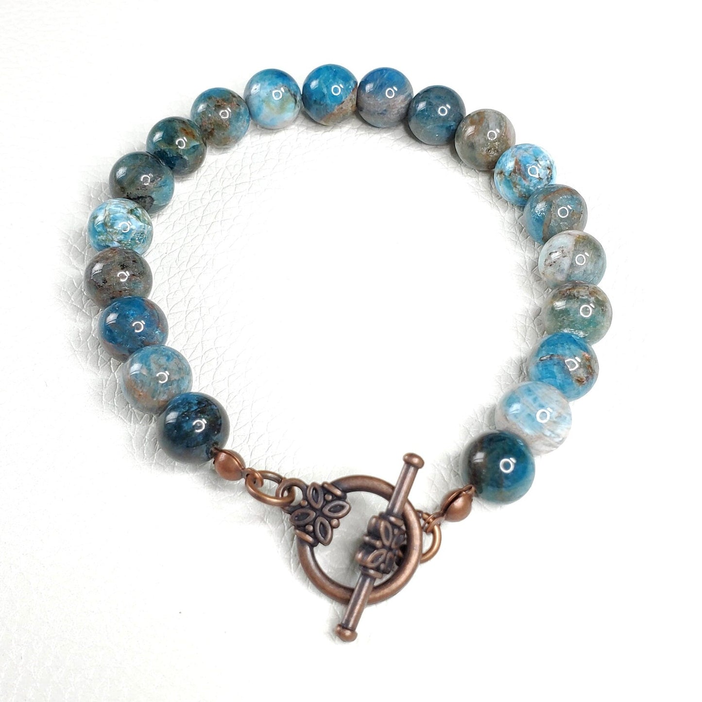 Natural Apatite Bracelet Apatite Wire Bracelet Blue Apatite Bracelet