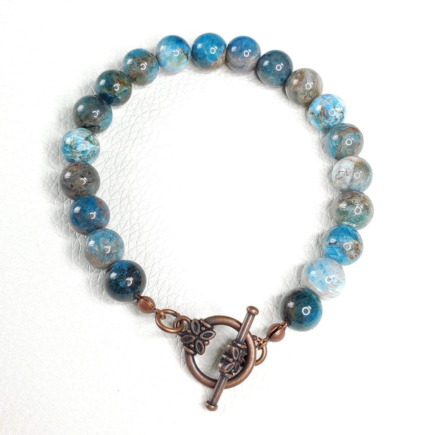 Natural Apatite Bracelet Apatite Wire Bracelet Blue Apatite Bracelet