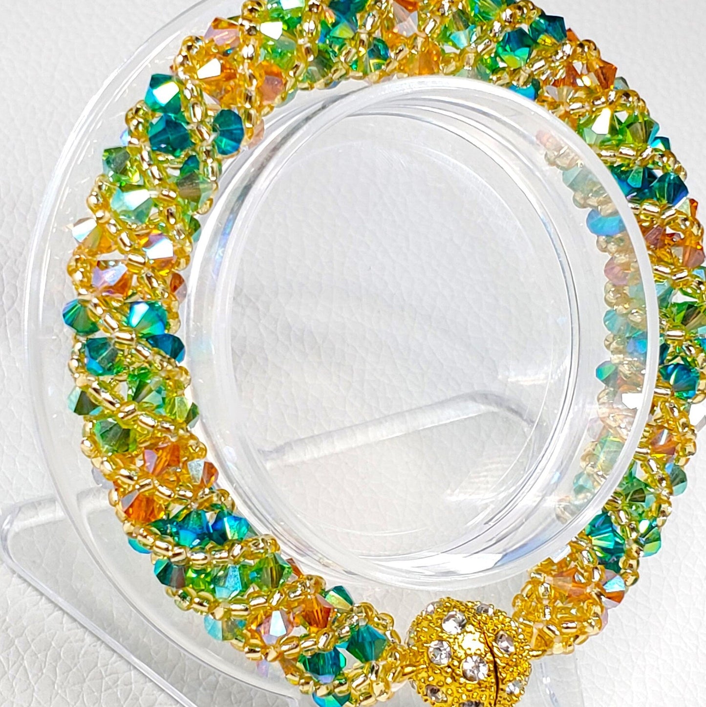 Tropical Citrus Punch Crystal Bracelet Preciosa Crystal Russian Spiral Bracelet