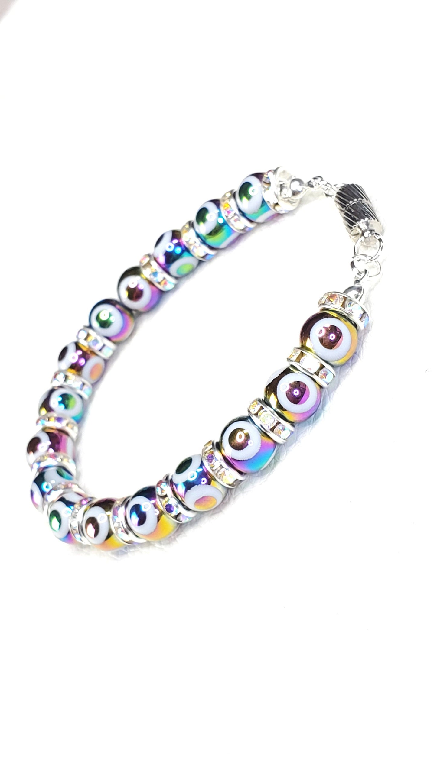 Evil Eye Glass Magnetic Bracelet