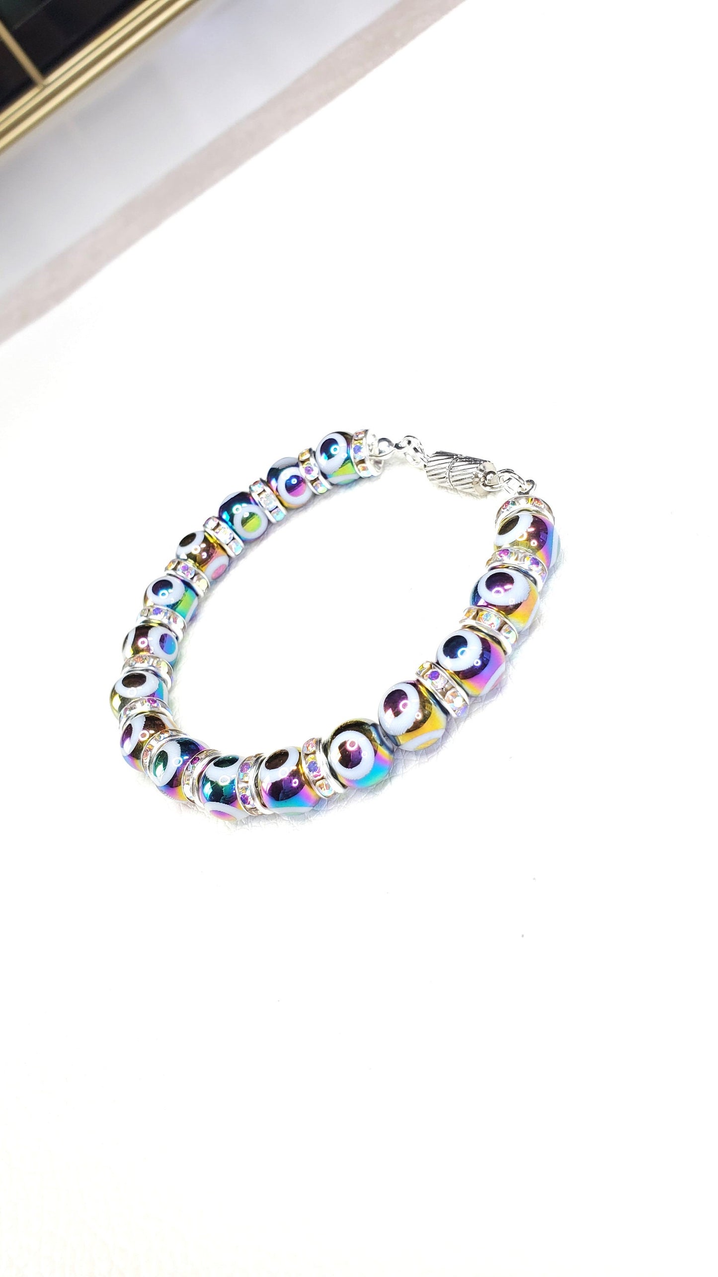 Evil Eye Glass Magnetic Bracelet