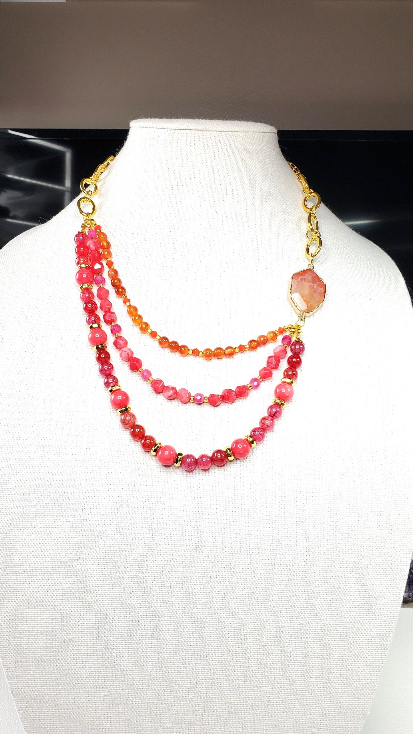Carnelian Quartz Necklace Set