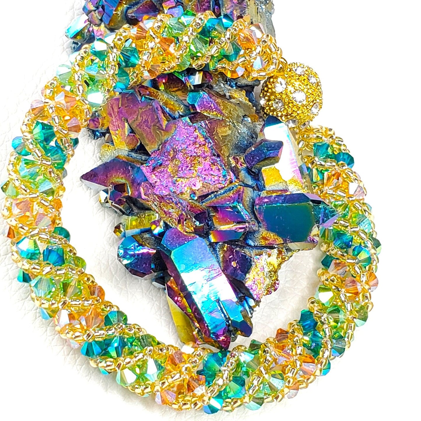 Tropical Citrus Punch Crystal Bracelet Preciosa Crystal Russian Spiral Bracelet