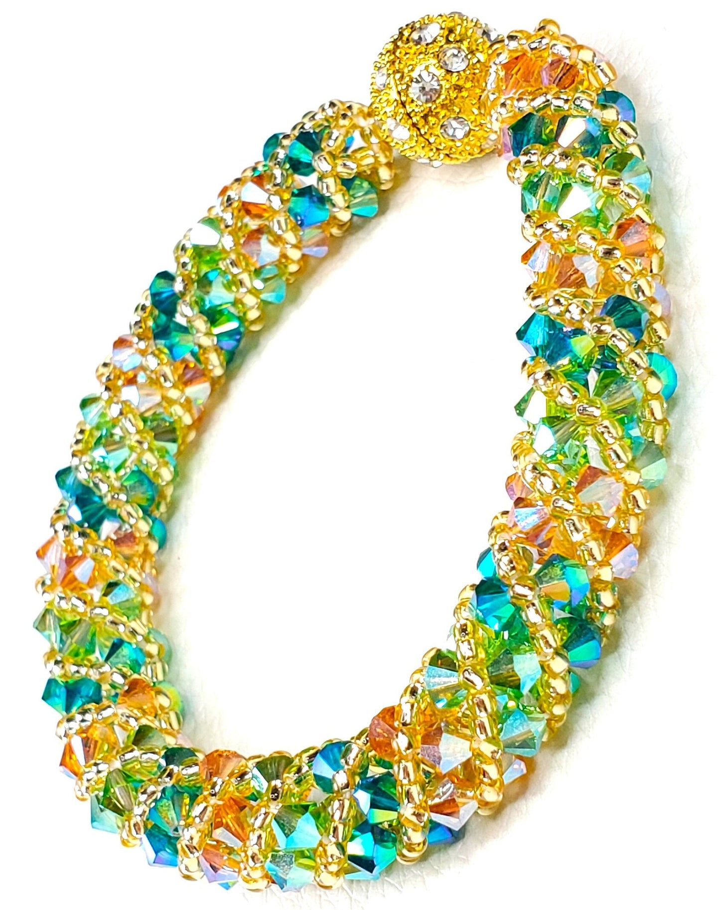 Tropical Citrus Punch Crystal Bracelet Preciosa Crystal Russian Spiral Bracelet