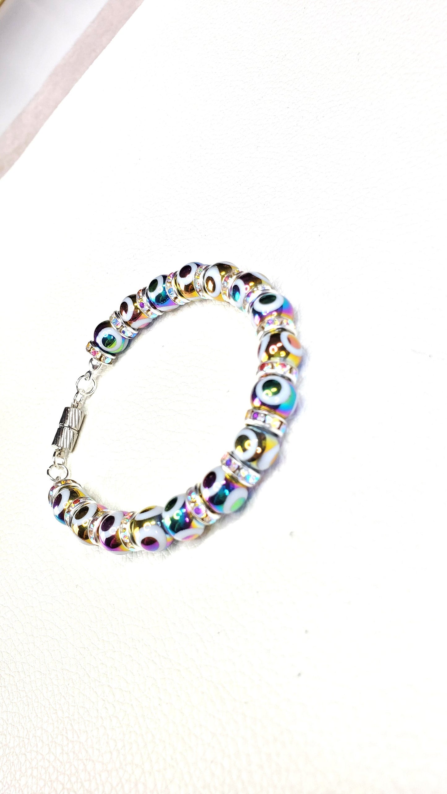 Evil Eye Glass Magnetic Bracelet
