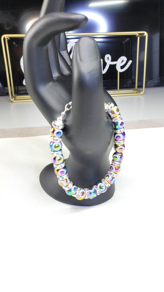 Evil Eye Glass Magnetic Bracelet