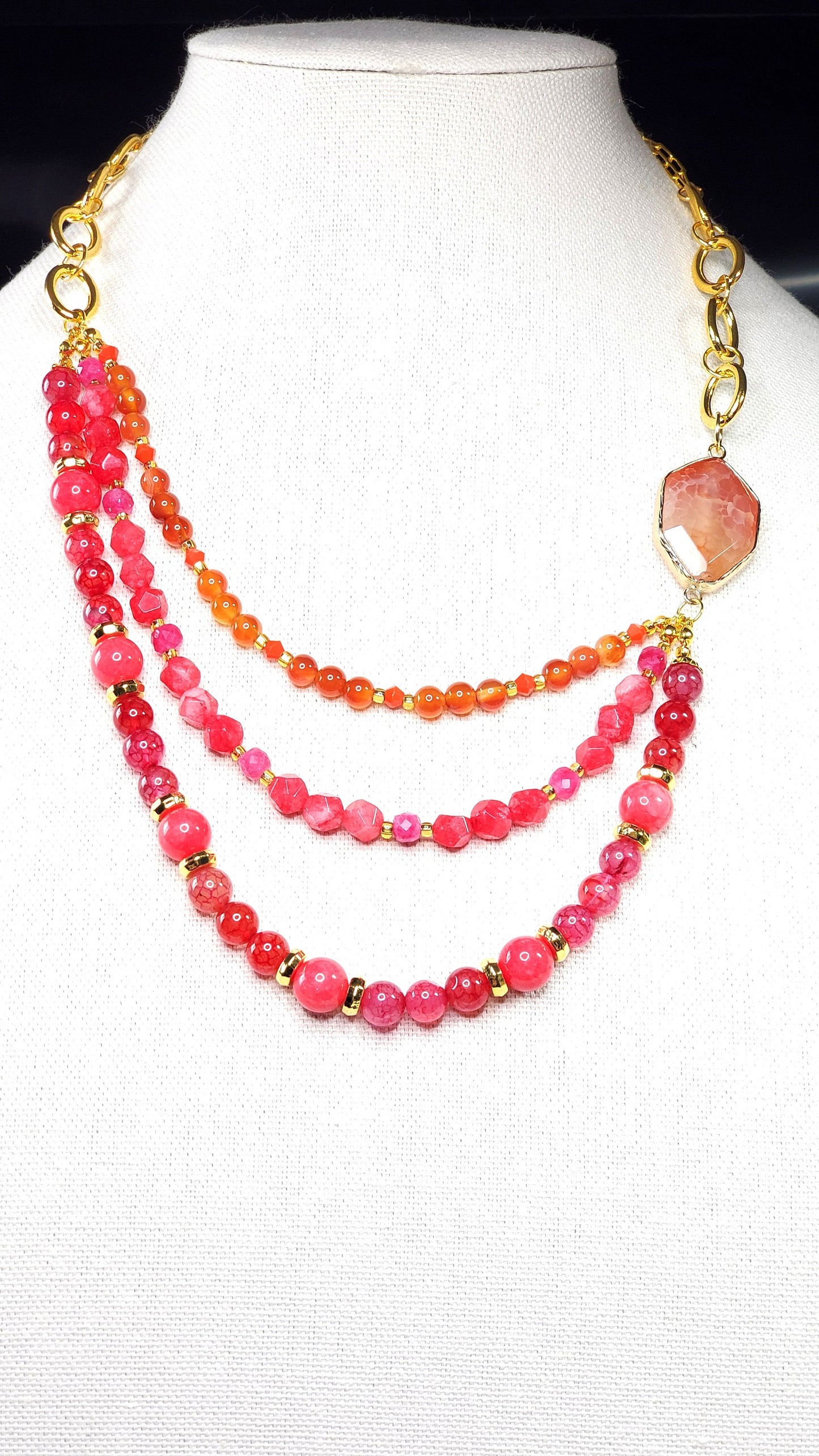 Carnelian Quartz Necklace Set