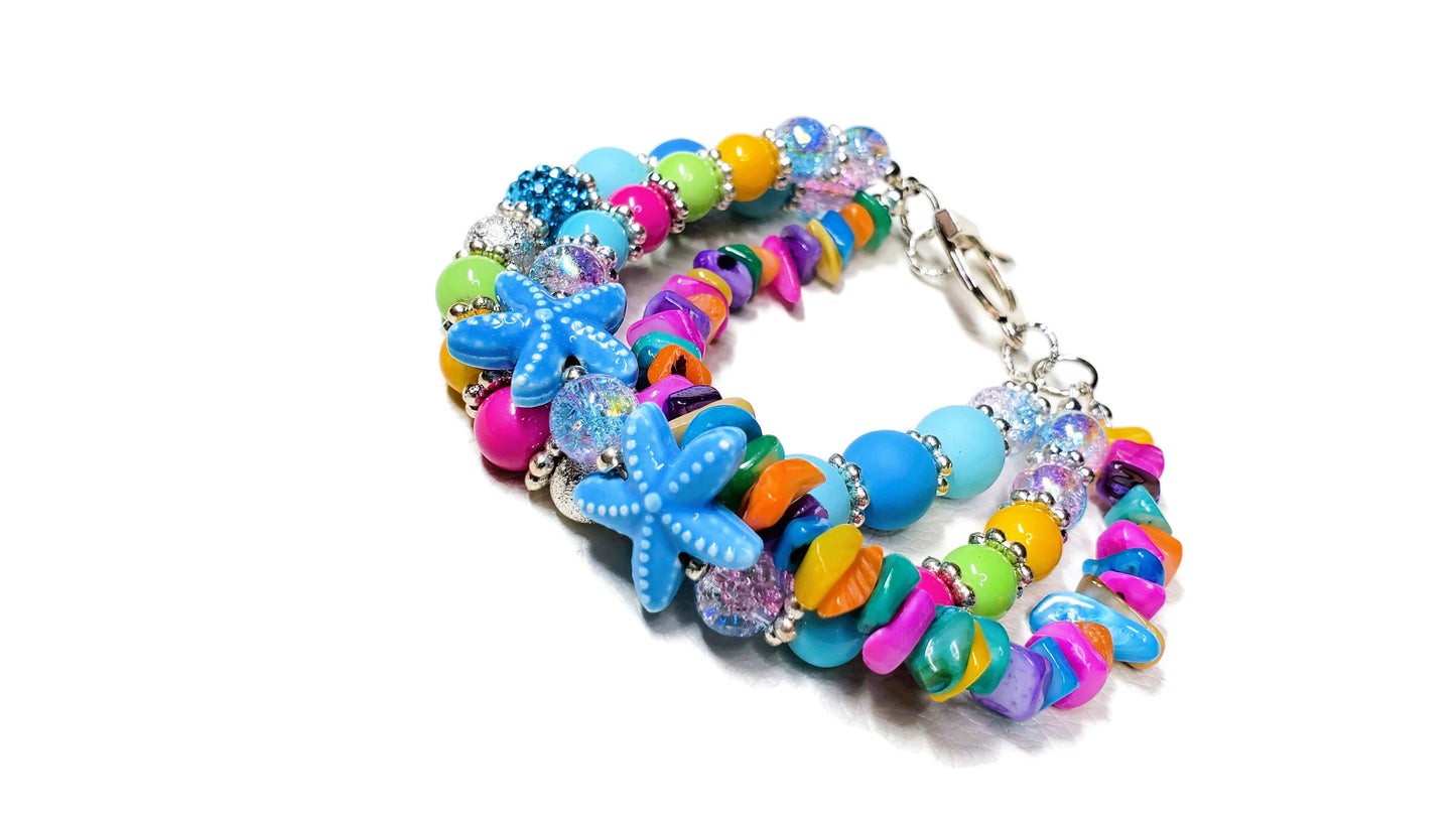 Tropical Starfish Paradise Bracelet – Colorful Beach-Inspired Beaded Jewelry