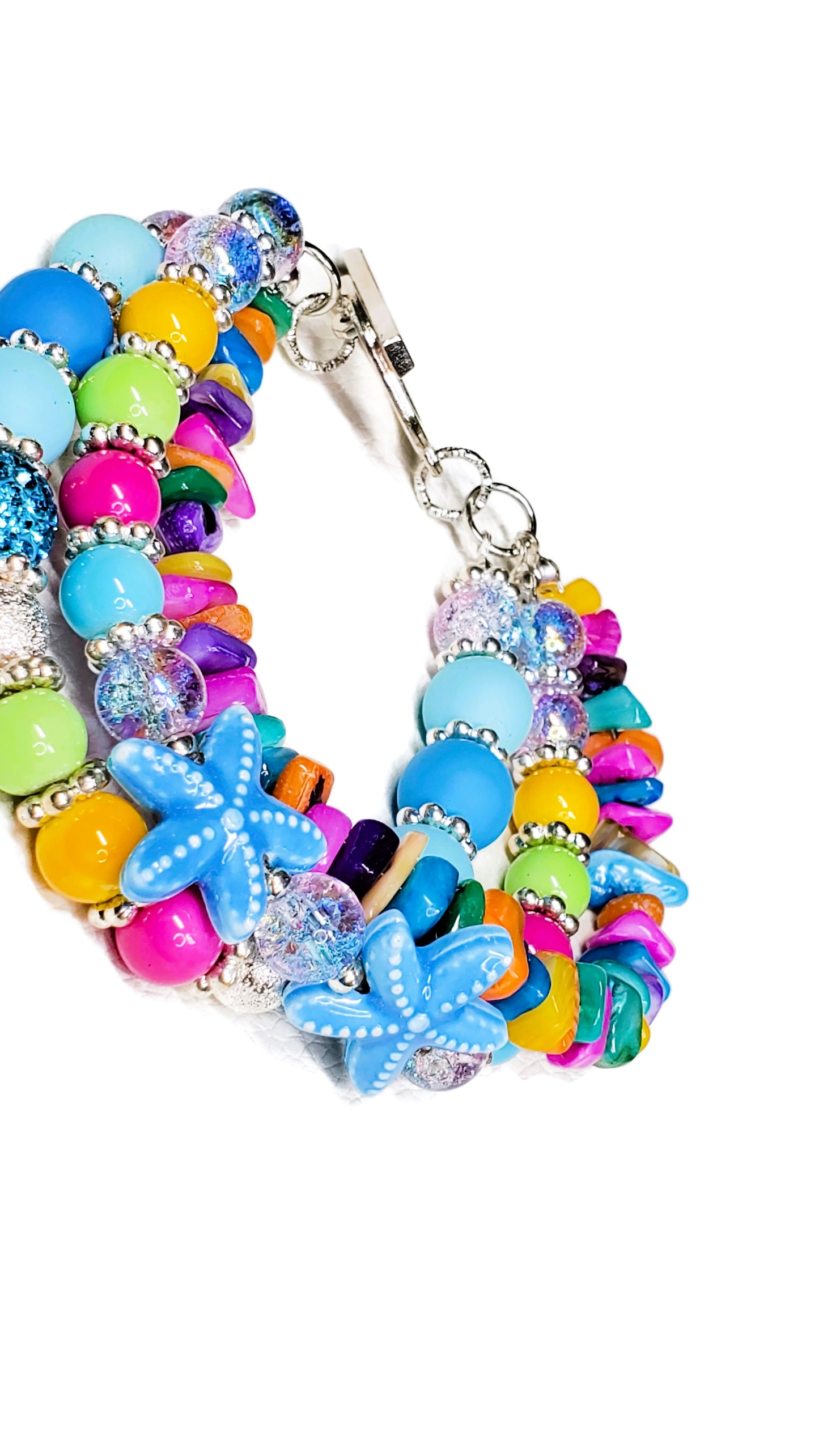 Tropical Starfish Paradise Bracelet – Colorful Beach-Inspired Beaded Jewelry