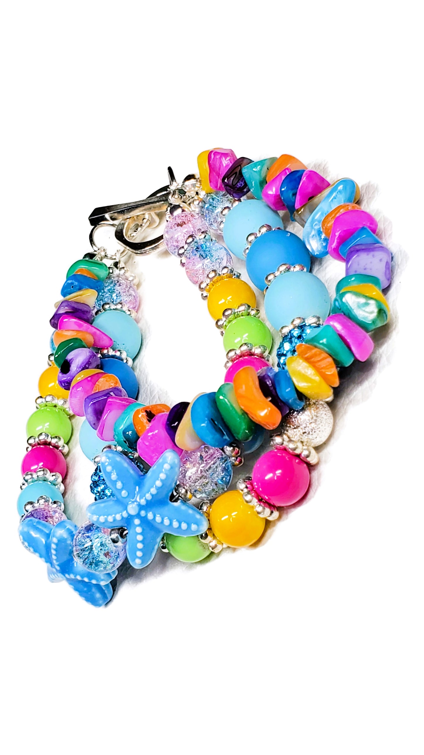 Tropical Starfish Paradise Bracelet – Colorful Beach-Inspired Beaded Jewelry