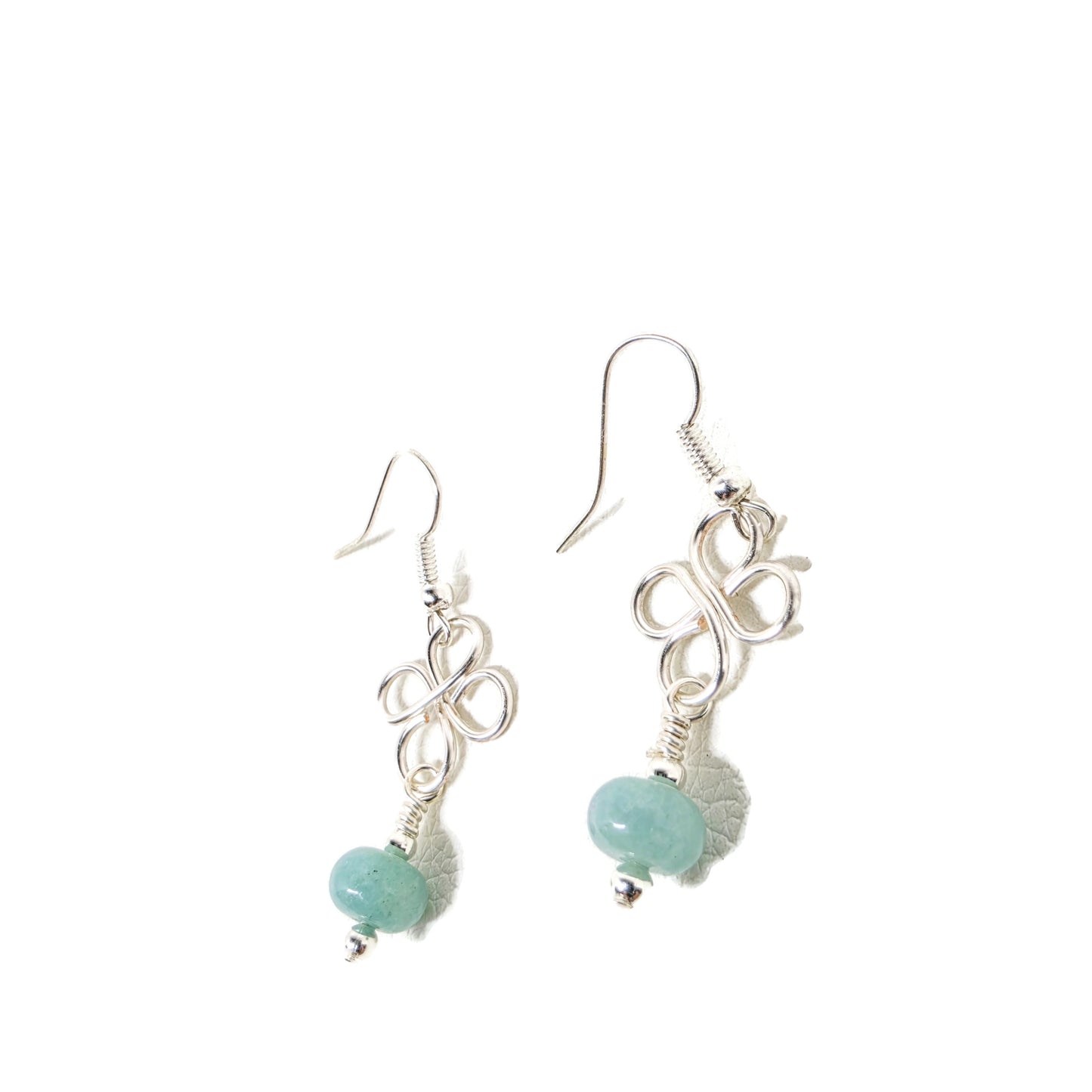 Green Jade Clover Earrings